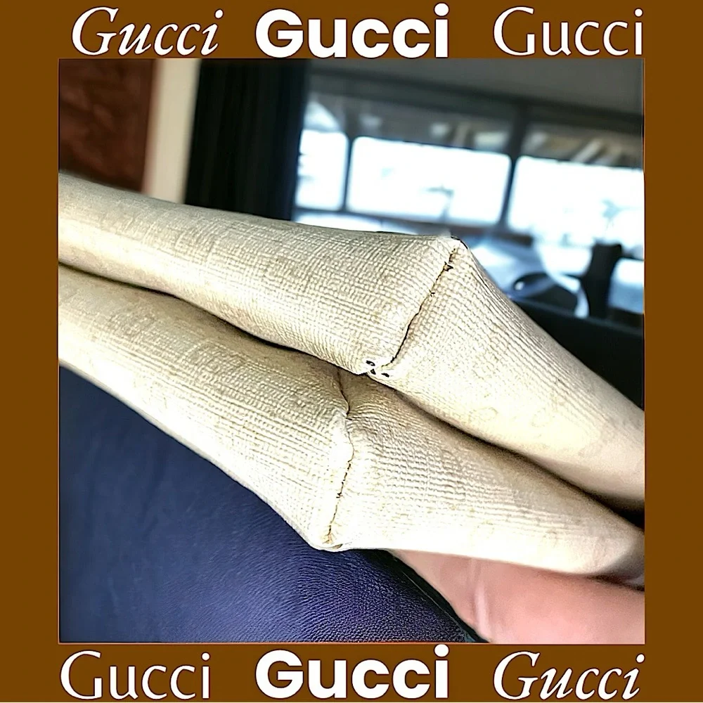 Gucci Cream and Tan Shoulder Bag see pics for callouts, thanks! - Picture 13 of 15